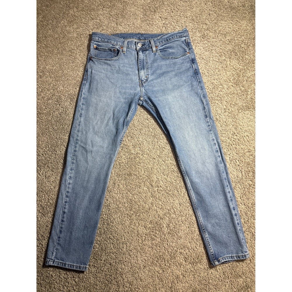 Levis 512 Slim Fit Jeans Mens 34x30 Light Wash Blue WaterLess Denim